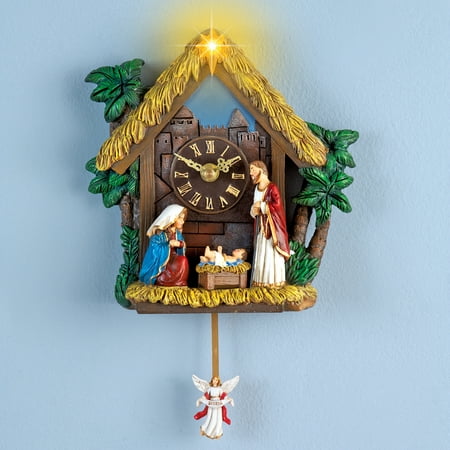 Musical Religious Nativity Pendulum Clock