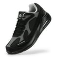 thumbnail image 3 of Fitville zapatos Extra anchos para caminar para hombre, calzado deportivo acolchado ancho para pies hinchados, pies planos, ajuste de arco, alivia el dolor de talón, negro, 3 of 5