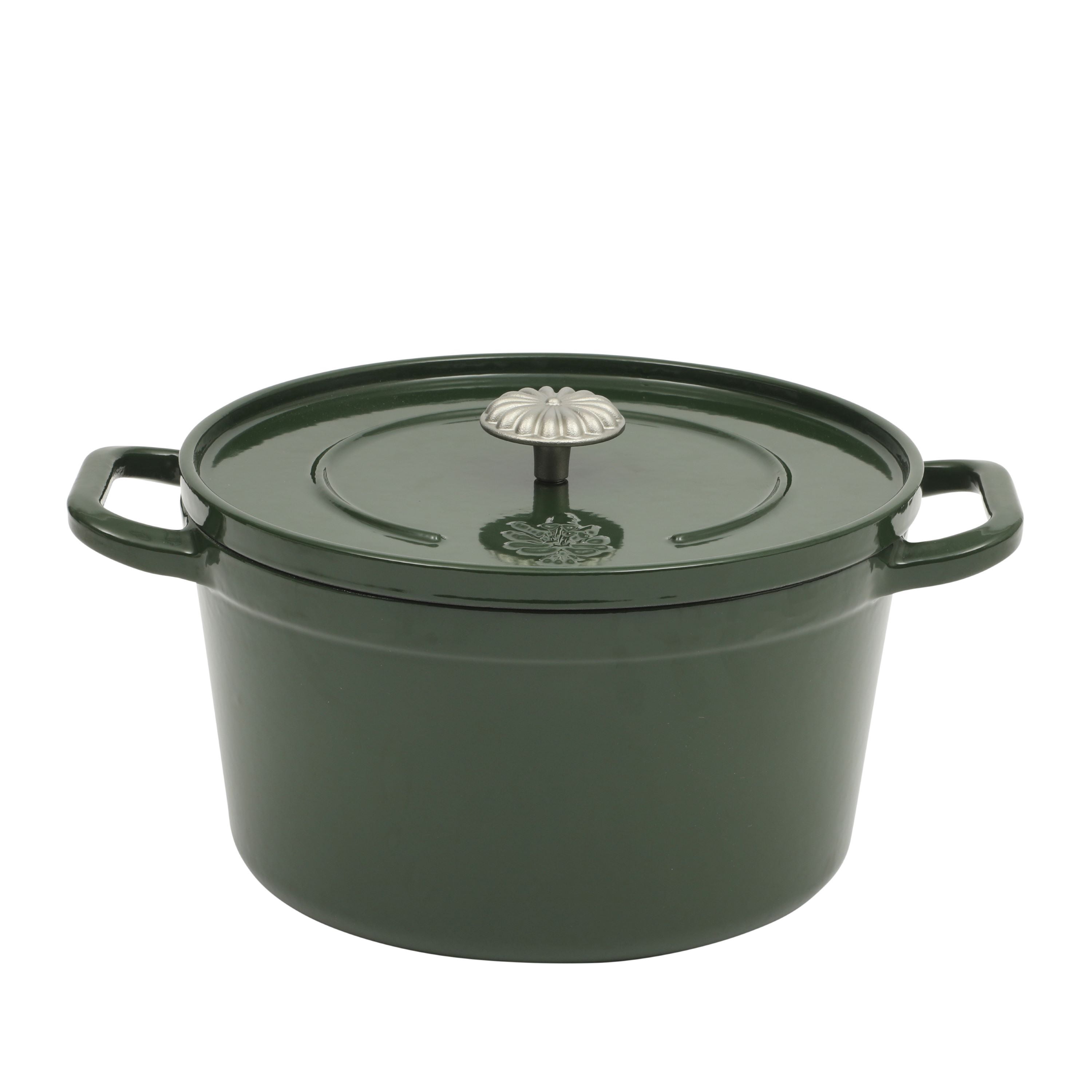 The Pioneer Woman 5-Quart Enamel Cast Iron Dutch Oven with Lid, Dark Green
