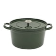 thumbnail image 2 of The Pioneer Woman 5-Quart Enamel Cast Iron Dutch Oven with Lid, Dark Green, 2 of 20