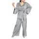 thumbnail image 1 of Puntoco Pantalones de pijama de manga larga con cuello en V y acabado satinado para mujer con cinturón Puntoco Puntoco-7360, 1 of 5