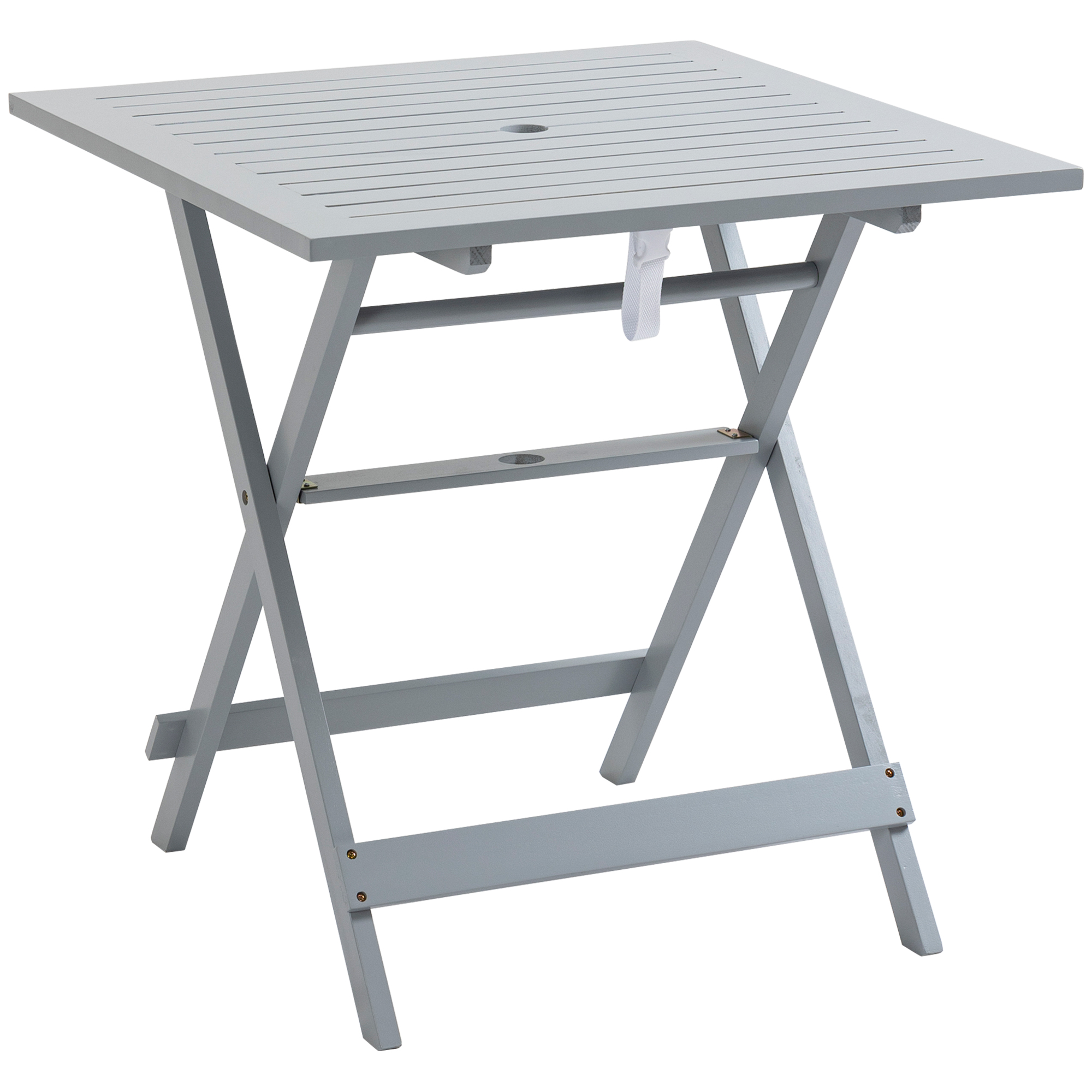 Outsunny Foldable Dining Table, Square Wood Side Table, Gray - image 1 of 9
