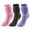 B Purple, variant on PWPSG 3 Pairs Solid Colors Slouch Socks for Women Mid Calf Boot Socks Casual Scrunch Crew Sock Soft Stacked Sock Pink Free Size