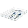thumbnail image 3 of iDesign Clarity Drawer Organizer, Kitchen and Bathroom Organization Silverware, Spatulas, Gadgets, 4" x 12" x 2" - Clear, Pack of 4, 3 of 8