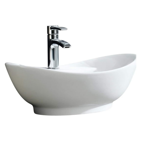 Modern Ceramic Oval Vessel Bathroom Sink