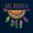 thumbnail image 2 of Colorful Neon Be Brave Dreamcatcher | Dean Russo Art Pop Culture Ladies Racerback Tank Top, Navy, Medium, 2 of 6