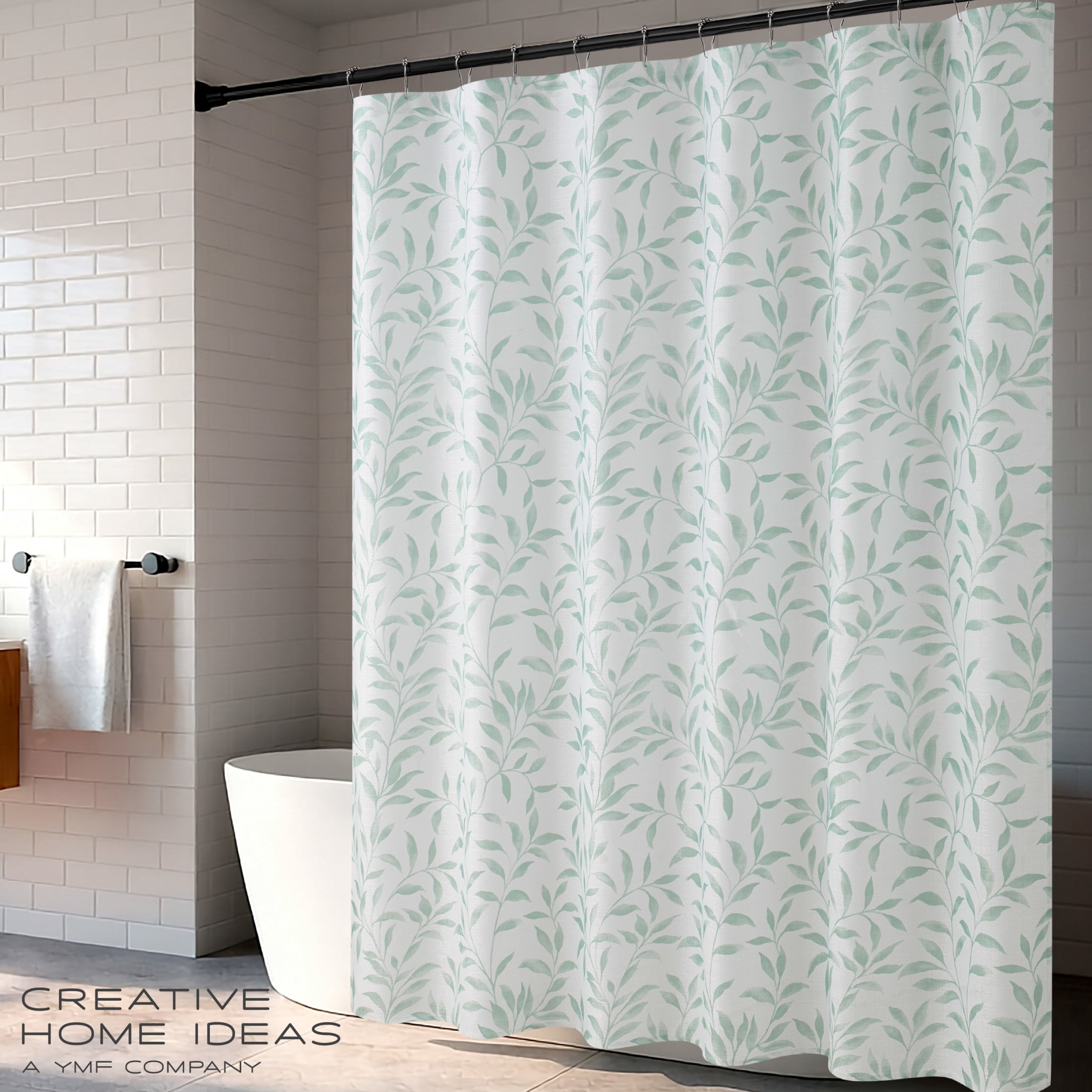 CHI Katherine Shower Curtain and Hooks Modern Washable 70" W x 72" L 13-Piece Set