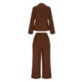 thumbnail image 4 of Purcolt Womens Suits 2 Piece Sets Business Casual Slim Fit Stand Neck Single Button Blazer and Straight Pants Wrinkle Free Office Work Outfits, 4 of 9