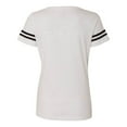 thumbnail image 3 of Fine Jersey V-Neck Short Sleeve Footbal T-Shirt for Women , White Solid / Black , S, 3 of 3