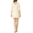 thumbnail image 3 of Allegra K Women's Square Neck Lace Puff Sleeve Dress, 3 of 6