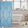 thumbnail image 3 of Adults Blue Vintage Damask Floral Shower Curtain Oriental Antique Bathroom Shower Curtain Set 72"x80" Gothic Bohemia Boho Floral Bath Curtain Bohemian Exotic Bathroom Accessories, 3 of 5