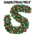 thumbnail image 1 of Christmas Rattan Garland with Led Light Outdoor Christmas Rattan Decoration 2.7m Christmas Rattan Decoration Garland for Stair Railing Fireplace Door Windows, 1 of 8
