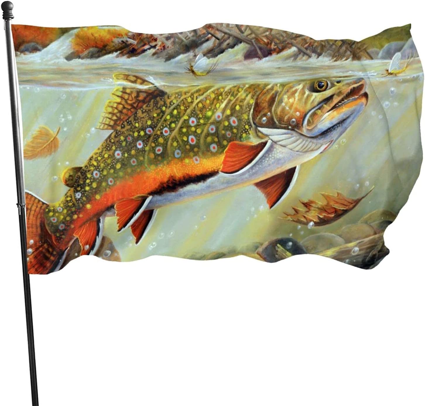 Brook Trout Fly Fishing Garden Flag 3x5 Ft Decor Outdoor Banner Sign