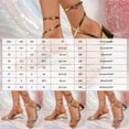 thumbnail image 5 of Rokment Womens Metallic Braided Leather Strappy Dressy Sandals Bride Wedding Elegant Bling Pointed Toe Chunky Block High Heels Dress Pumps Summer Shoes for Banquet Gold Size 6.5, 5 of 6