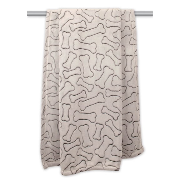 Bone Dry Embossed Bone Pet Blanket, 36x48", Taupe