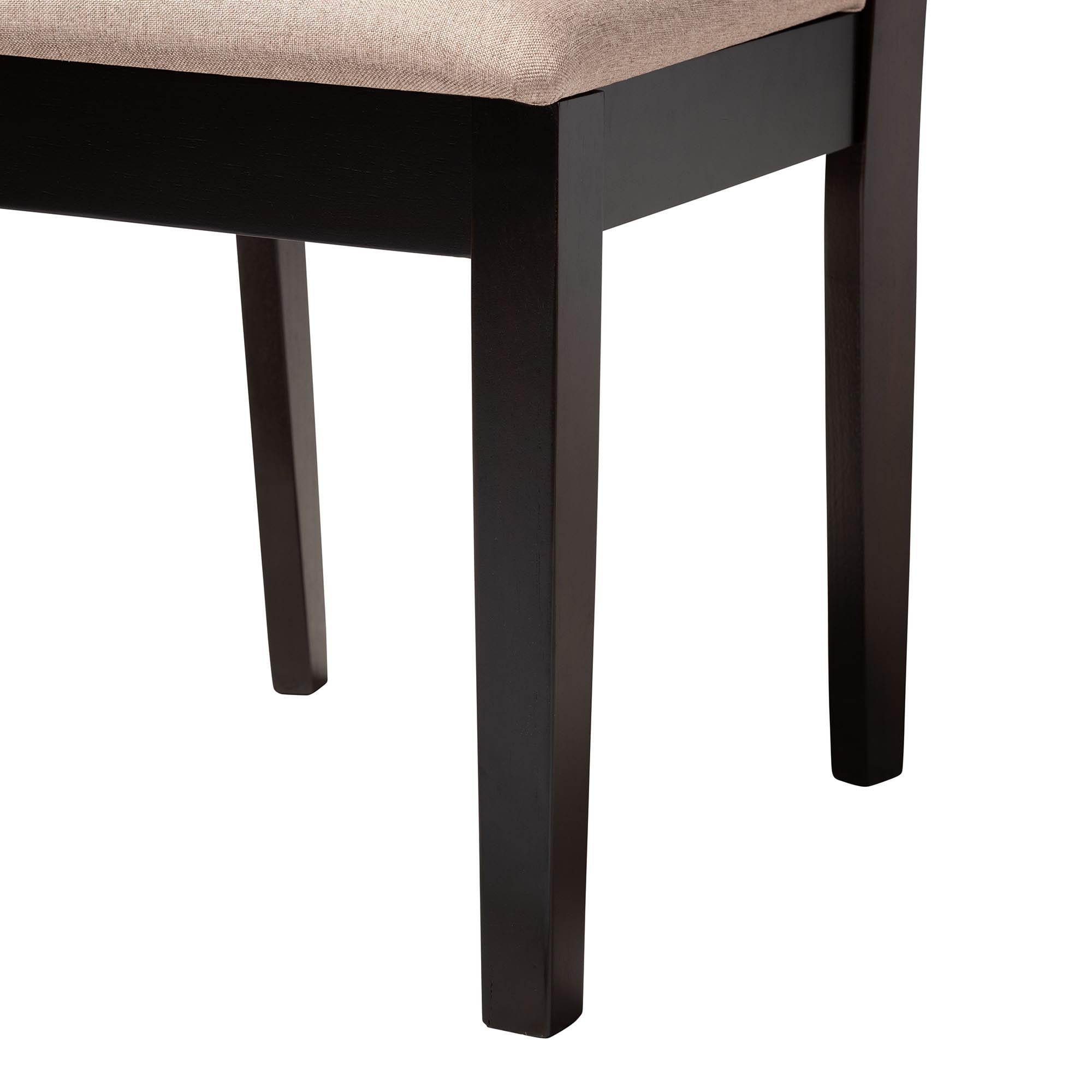 Baxton Studio Edona Modern Dining Set, 5-Piece, Dark Brown