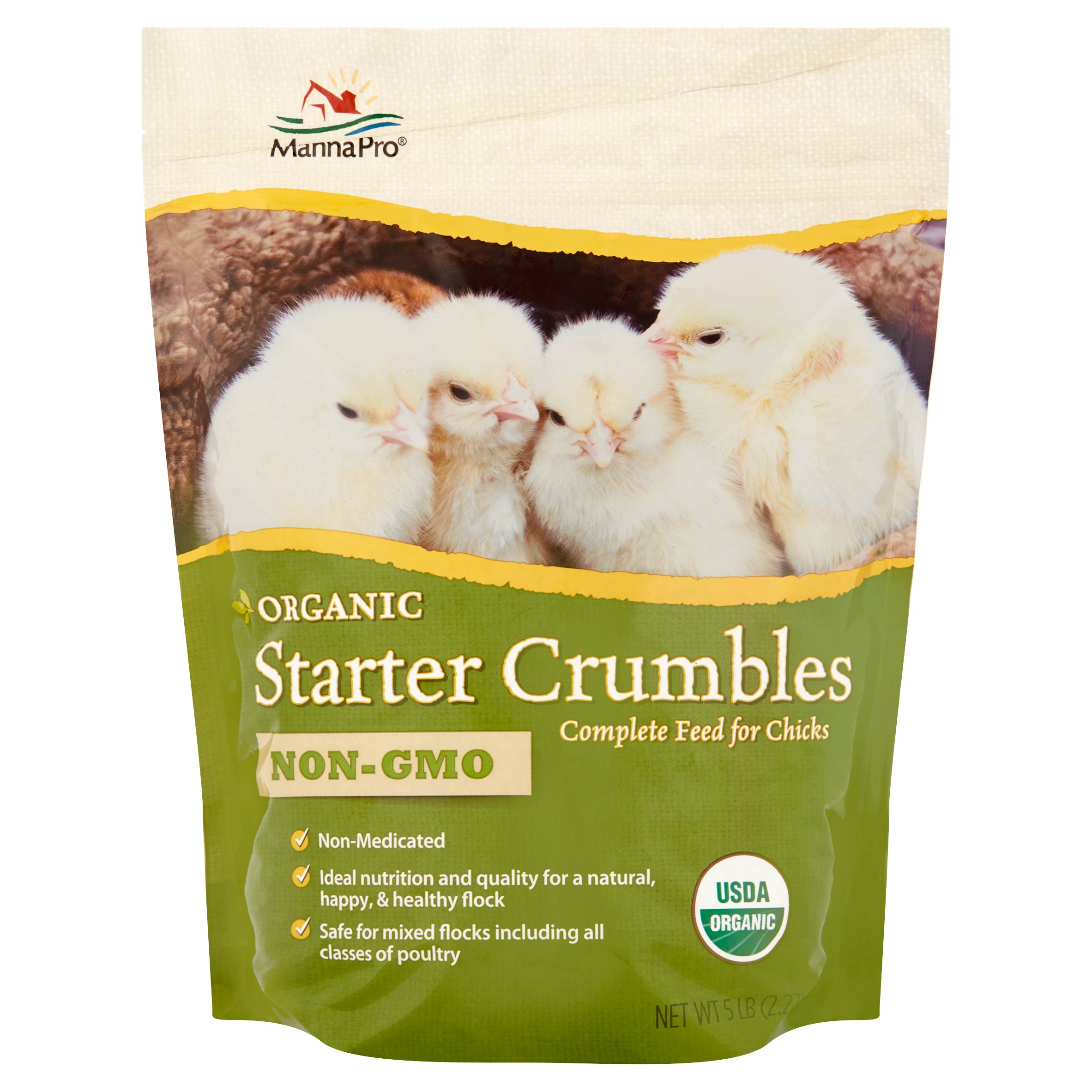 Manna Pro Organic Starter Crumbles Chicken Feed, 5 lbs.