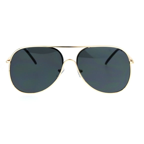SA106 Mens Expose Lens Classic Flat Top Metal Aviator Sunglasses Gold Black