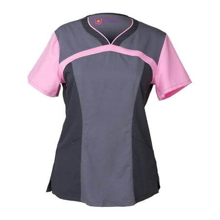 - Urbane Women's Short Sleeve Ultimate Colorblock Sweetheart Neck - 9055