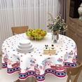 thumbnail image 5 of 4th of July Patriotic Round Tablecloth 60 Inch American Flag Truck Star Tablecloths Independence Day Polyester Table Cover Decorative for Holiday Party Dining Room Kitchen Indoor Outdoor Home Decor, 5 of 6