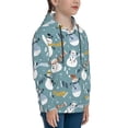 thumbnail image 3 of Fotbe Snowflake Scarf Snowman Pattern Youth Pullover Hooded Sweatshirt, Boys Hoodie, Kangaroo Pocket Hoodie for Kids Girls -Small, 3 of 6