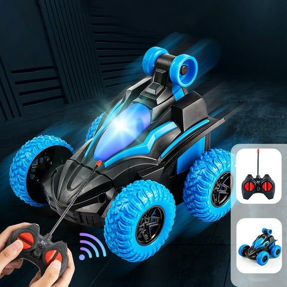 Staron under $5 Remote Control Stunt Car 360 Degree Flip with LED Lights, Kids Toy RC Vehicle for Boys and Girls, Durable Car for Indoor Outdoor Play and Gift