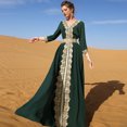 thumbnail image 2 of Vestido elegante de encaje con bordado grande para vacaciones de estilo vintage para mujer de Oriente Medio, 2 of 6