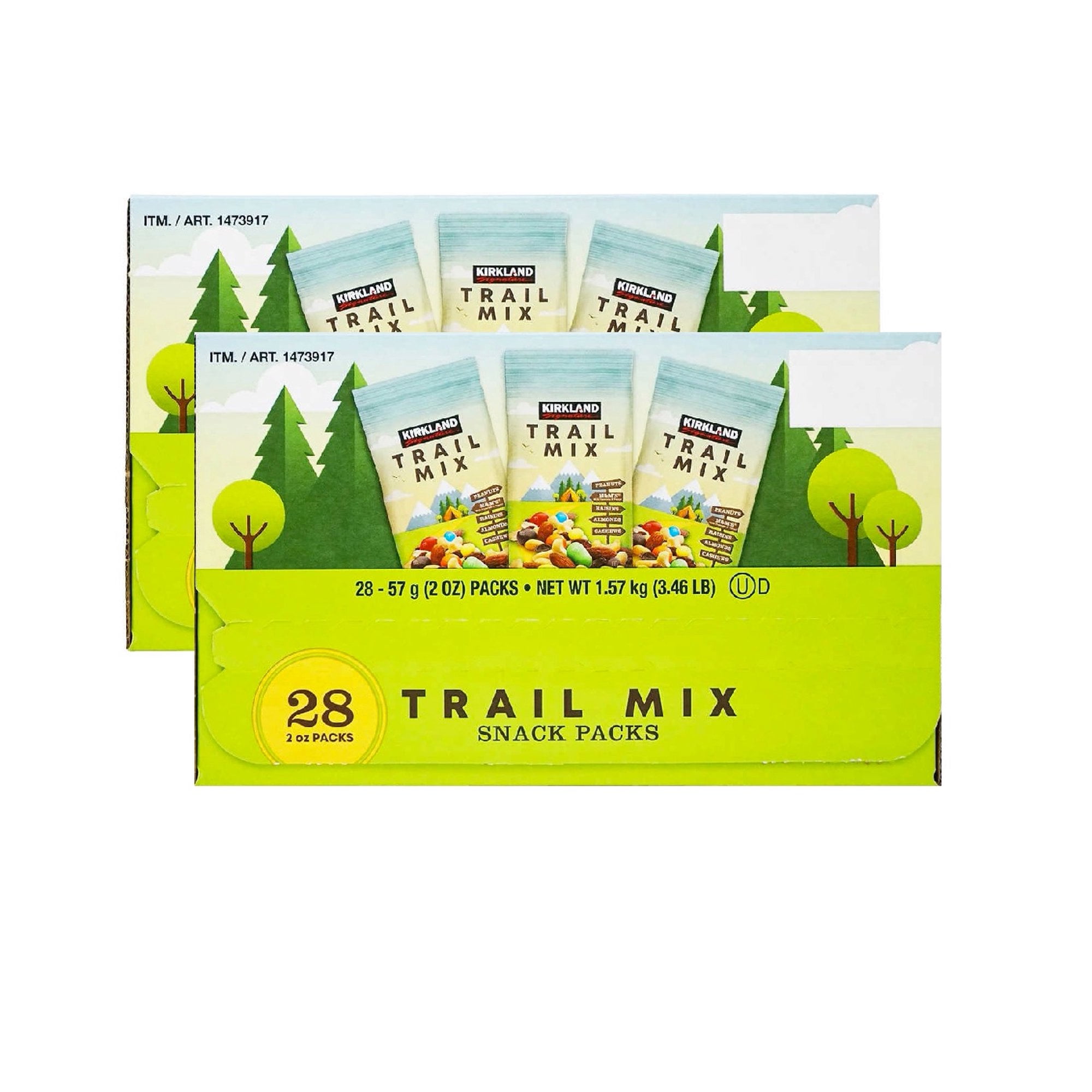 2 Pack Kirkland Signature Trail Mix Snack Packs, 2 oz, 28 Count