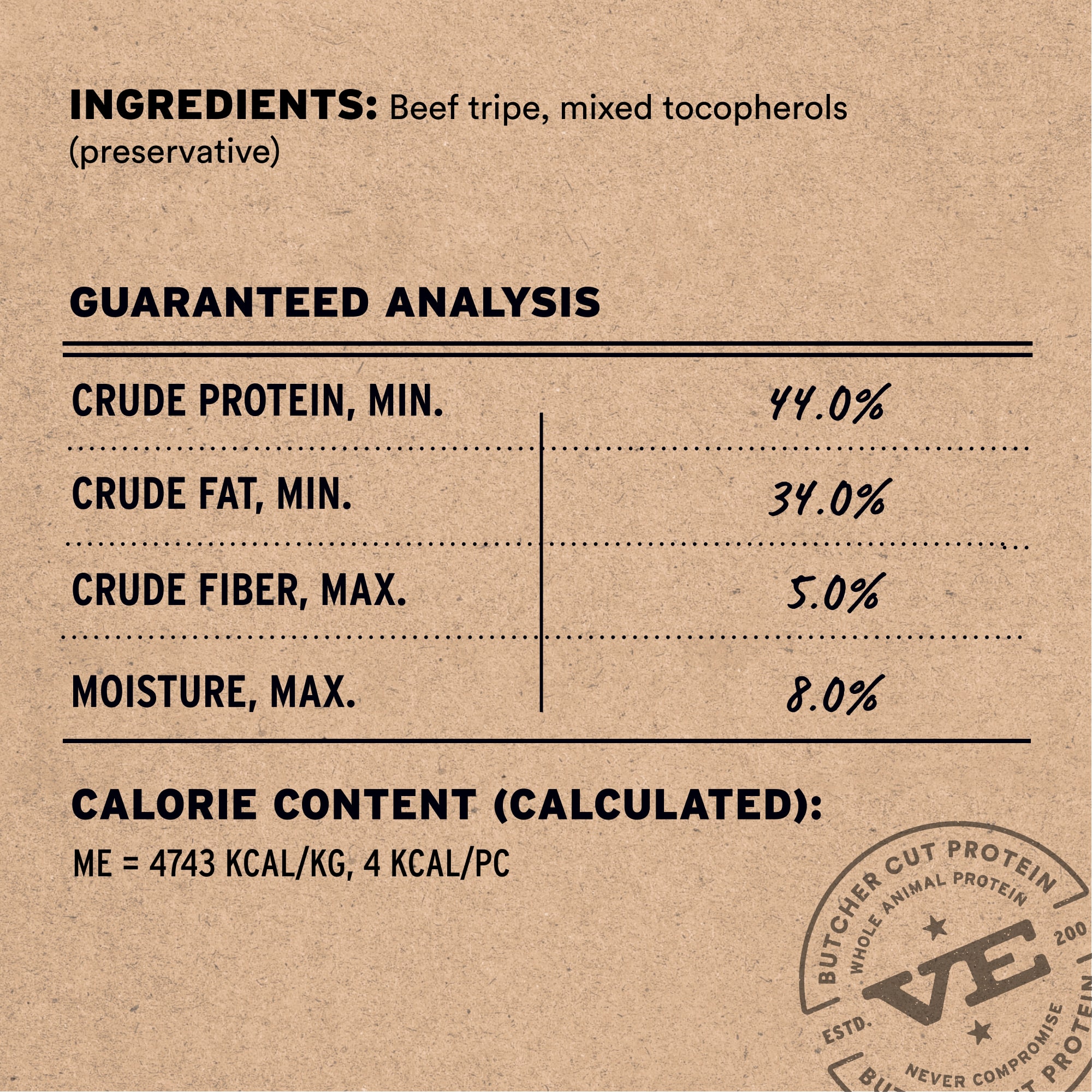 Vital Essentials Freeze Dried Dog Treats | Beef Tripe Nibs (Large Bites), Single Protein | Grain Free Training Treats for Dogs, 14 oz bag