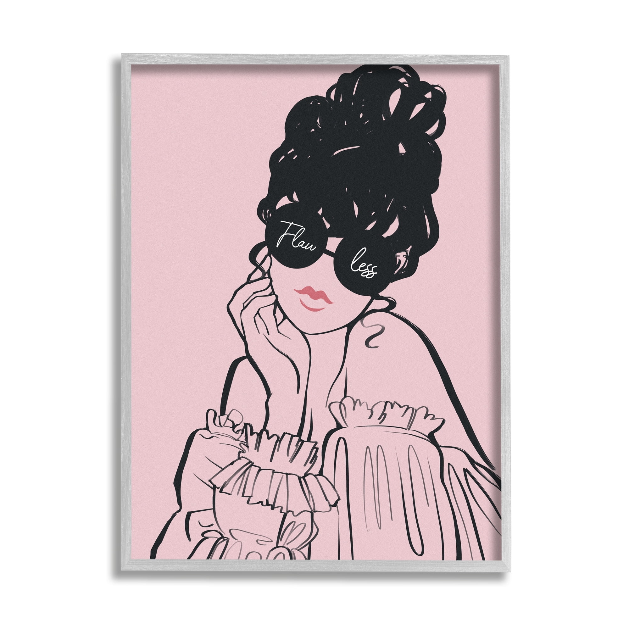 Stupell Industries Flawless Text Bold Pink Glam Fashion Woman Graphic Art Gray Framed Art Print Wall Art, Design by Ziwei Li