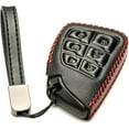 thumbnail image 2 of Vitodeco Genuine Leather Smart Key Fob Case Compatible with GMC Canyon, Sierra, Yukon, Acadia, Terrain (2021 - 2026 Models) - 6 Buttons, Black/Red, 2 of 5
