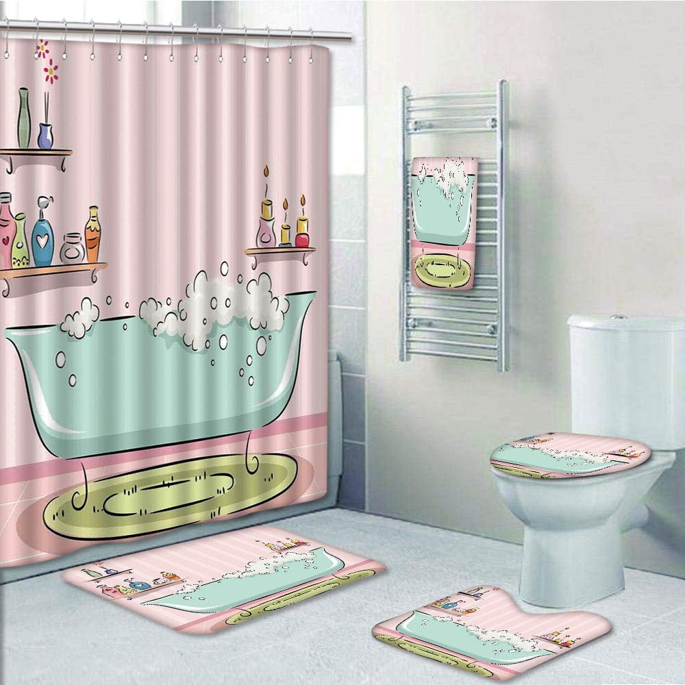 PRTAU Teens Girls of a Bathtub with Bubbles in Girly Room Aroma Oil