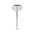 thumbnail image 3 of Angara Natural 1.25 Ct. Tanzanite with Diamond Halo Ring in 14K White Gold for Women (Ring Size: 12), 3 of 10