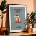 thumbnail image 3 of Moscow Mule - Manhattan New York Illustration Cocktail Kitchen Decor Typography Bar Vintage Quote Modern Art Black Framed Wall Art Print 20 x 30 inches, 3 of 8
