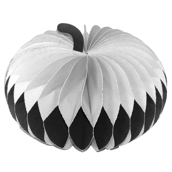 Briarwood Lane Fall Honeycomb Paper Decor 7x9.5 Black White Pumpkin Honeycomb - Large Magnetic For Fall Honeycomb Paper Decor Party Centerpiece Decoration