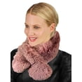thumbnail image 2 of Women's Long Rectangular Soft Faux Fur Neck Warmer Collar Scarf, Mauve, 2 of 4
