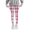 thumbnail image 2 of Spazoro Kids Girls Leggings, Plaid Skinny Polyester Fall and Winter Straight Leg Pants for Child Girls Pink Size 6 T, 2 of 5