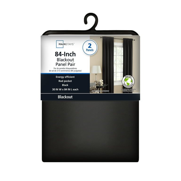 Mainstays Solid Blackout Curtain Pane...