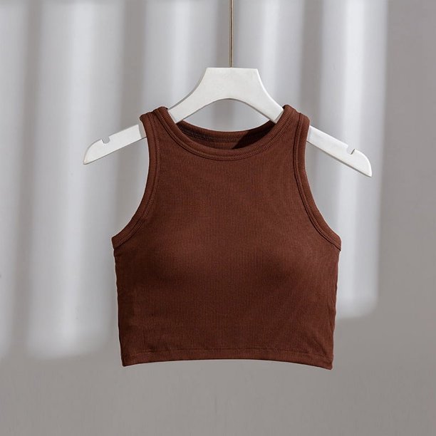 Chaleco con almohadilla para el pecho, ropa interior de una pieza, se puede usar en exteriores, cuello redondo, sin mangas, hombros anchos, elástico, verano