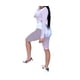 thumbnail image 2 of Conjunto de traje de perspectiva de malla Txlixc para mujer blusas cortas de manga larga pantalones ajustados verano, 2 of 4