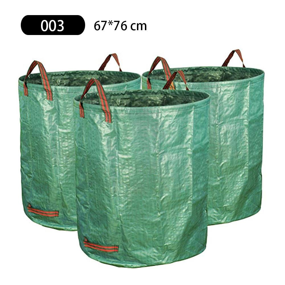 32 Gallon Garden Deciduous Bags with Handles and Lid 32/72/80 Gallons Garden Waste Bags Reusable Gardening Bag Refuse Bin Waterproof Lawn Leaf Garbage Bag Heavy Duty Gardening Bags Sacks Kitchen Waste Trash Can 
