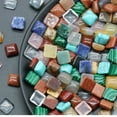 thumbnail image 2 of 10mm Natural Mixed Gemstone Square Cabochon Crystal CAB Flatback Chakra Beads, 2 of 7