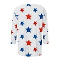 thumbnail image 5 of American Flag Shirts Womens Red White and Blue Shirts for Women Patriotic T Shirts Women Patriotic Tops for Women Fourth of July Tees Casual Crewneck 3/4 Sleeve Loose T Shirt Ladies Blouses Shirts, 5 of 5