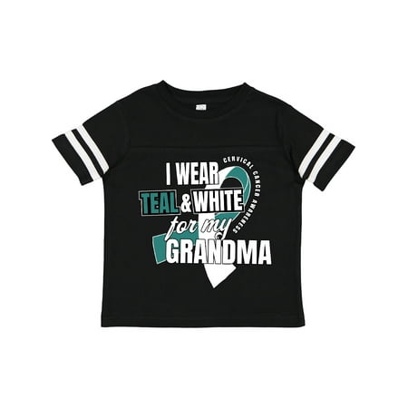 

Inktastic I Wear Teal and White for My Grandma Cervical Cancer Awareness Gift Toddler Boy or Toddler Girl T-Shirt