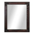 thumbnail image 2 of Rayne Ozark Hardwood Red Oak Mirror Wall Mirror 30"x33" Leaning Floor Mirror Black Cherry With Decorative Corner Brackets, 2 of 4