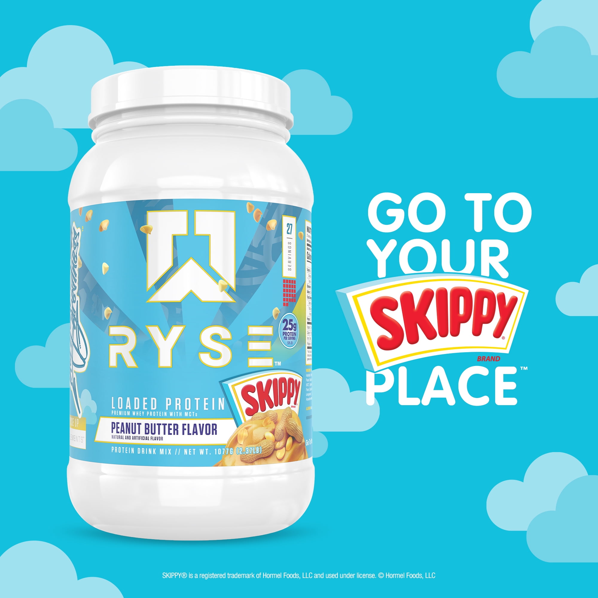 RYSE Loaded Protein Powder - Skippy Peanut Butter - 54 Servings