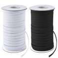 thumbnail image 1 of coopay 80 yardas de largo 14 de ancho Cordón elástico Bandas elásticas Cuerda elástica Bobina elástica de punto pesado para coser 2 rollos de 40 yardas (blanco y negro 14 pulgadas), 1 of 5
