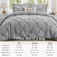 thumbnail image 6 of Sasttie King Size Comforter Set, 7-Piece Bed in a Bag, Pintuck Bedding Sets for All Season, Light Grey, 6 of 8