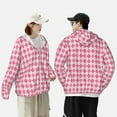 thumbnail image 4 of Hirioo pink argyle for Men's Hawaiian Shirt,Summer Short-sleeve Shirt,Beach Party Shirt-X-Large, 4 of 7