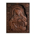 thumbnail image 2 of Sacred Heart of Mary Religious plaque wooden icon Immaculate Heart of Mary catholic devotional statue, 2 of 5